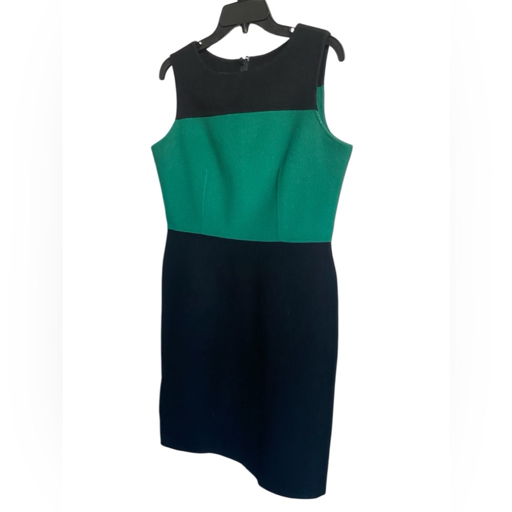 TALBOTS Thick Wool Sheath Dress Color Block Size 8